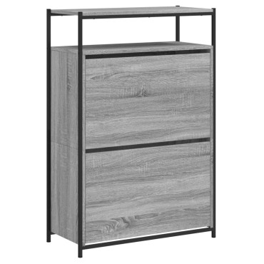 vidaXL Παπουτσοθήκη Γκρι Sonoma 75x34x112cm από Επεξεργασμένο Ξύλο