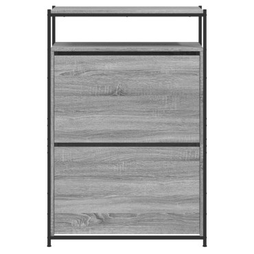 vidaXL Παπουτσοθήκη Γκρι Sonoma 75x34x112cm από Επεξεργασμένο Ξύλο