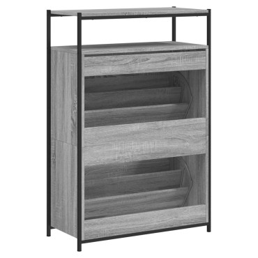 vidaXL Παπουτσοθήκη Γκρι Sonoma 75x34x112cm από Επεξεργασμένο Ξύλο