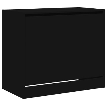 vidaXL Παπουτσοθήκη Μαύρη 80x42x69cm από Επεξεργασμένο Ξύλο