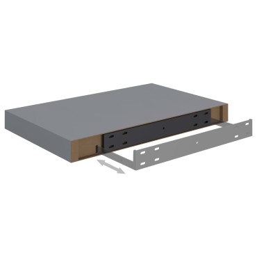 vidaXL Ράφια Τοίχου 4 τεμ. Γκρι 40x23x3,8cm MDF
