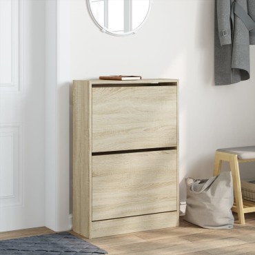vidaXL Παπουτσοθήκη Sonoma Δρυς 60x21x87,5cm από Επεξεργασμένο Ξύλο