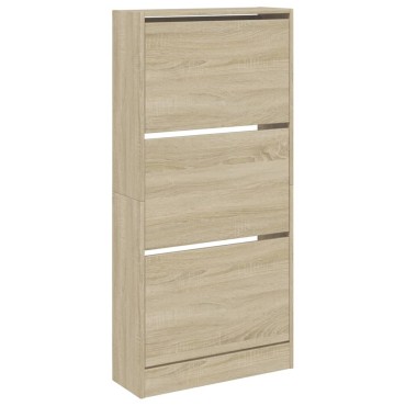vidaXL Παπουτσοθήκη Sonoma Δρυς 60x21x125,5cm από Επεξεργασμένο Ξύλο
