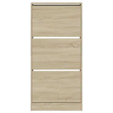 vidaXL Παπουτσοθήκη Sonoma Δρυς 60x21x125,5cm από Επεξεργασμένο Ξύλο