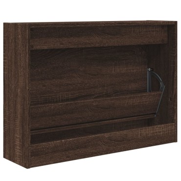 vidaXL Παπουτσοθήκη Καφέ Δρυς 80x21x57cm από Επεξεργασμένο Ξύλο