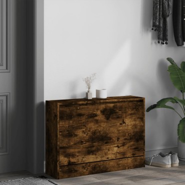 vidaXL Παπουτσοθήκη Καπνιστή Δρυς 80x21x57cm από Επεξεργασμένο Ξύλο