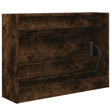 vidaXL Παπουτσοθήκη Καπνιστή Δρυς 80x21x57cm από Επεξεργασμένο Ξύλο