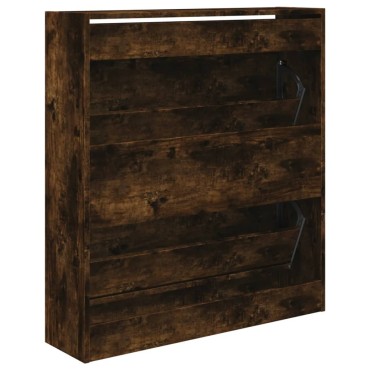 vidaXL Παπουτσοθήκη Καπνιστή Δρυς 80x21x87,5cm από Επεξεργ. Ξύλο