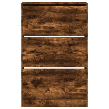 vidaXL Παπουτσοθήκη Καπνιστή Δρυς 80x21x125,5cm από Επεξεργ. Ξύλο