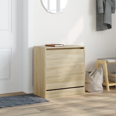 vidaXL Παπουτσοθήκη Sonoma Δρυς 60x34x63,5cm από Επεξεργασμένο Ξύλο