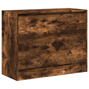 vidaXL Παπουτσοθήκη Καπνιστή Δρυς 80x34x63cm από Επεξεργασμένο Ξύλο