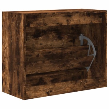 vidaXL Παπουτσοθήκη Καπνιστή Δρυς 80x34x63cm από Επεξεργασμένο Ξύλο