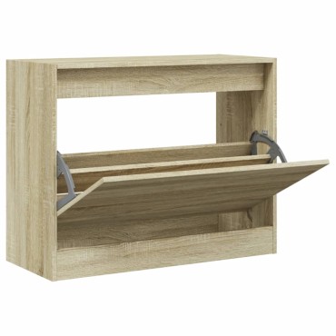 vidaXL Παπουτσοθήκη Sonoma Δρυς 80x34x63cm από Επεξεργασμένο Ξύλο