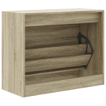vidaXL Παπουτσοθήκη Sonoma Δρυς 80x34x63cm από Επεξεργασμένο Ξύλο