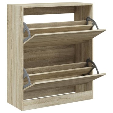 vidaXL Παπουτσοθήκη Sonoma Δρυς 80x34x96,5cm από Επεξεργασμένο Ξύλο