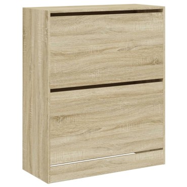 vidaXL Παπουτσοθήκη Sonoma Δρυς 80x34x96,5cm από Επεξεργασμένο Ξύλο
