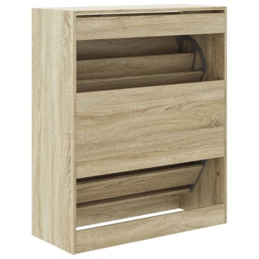 vidaXL Παπουτσοθήκη Sonoma Δρυς 80x34x96,5cm από Επεξεργασμένο Ξύλο