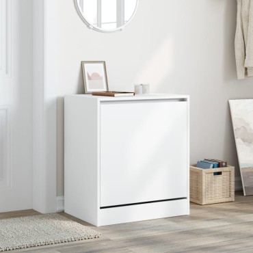 vidaXL Παπουτσοθήκη Λευκή 60x42x69cm από Επεξεργασμένο Ξύλο