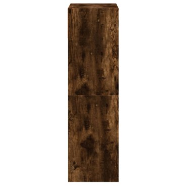 vidaXL Παπουτσοθήκη Καπνιστή Δρυς 60x34x116cm από Επεξεργ. Ξύλο