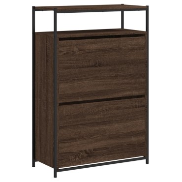 vidaXL Παπουτσοθήκη Καφέ Δρυς 75x34x112cm από Επεξεργασμένο Ξύλο
