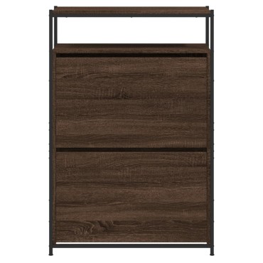vidaXL Παπουτσοθήκη Καφέ Δρυς 75x34x112cm από Επεξεργασμένο Ξύλο
