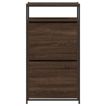 vidaXL Παπουτσοθήκη Καφέ Δρυς 60x34x112cm από Επεξεργασμένο Ξύλο