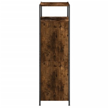 vidaXL Παπουτσοθήκη Καπνιστή Δρυς 60x34x112cm από Επεξεργ. Ξύλο