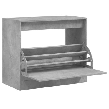 vidaXL Παπουτσοθήκη Γκρι Σκυροδέματος 80x42x69cm Επεξεργασμένο Ξύλο