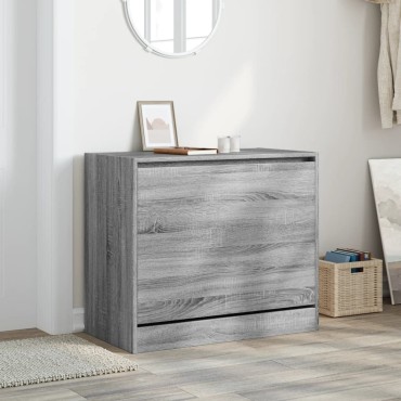 vidaXL Παπουτσοθήκη Γκρι Sonoma 80x42x69cm από Επεξεργ. Ξύλο
