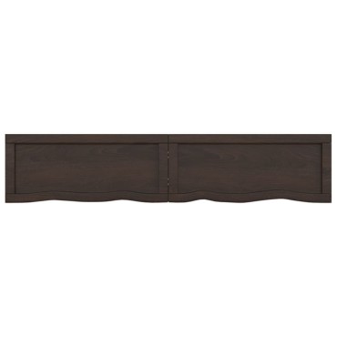 vidaXL Ράφι Τοίχου Σκούρο Καφέ 140x30x(2-6)cm Επεξ. Μασίφ Ξύλο Δρυός 1 τεμ.