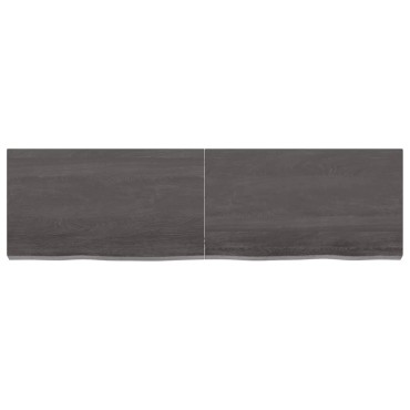 vidaXL Ράφι Τοίχου Σκούρο Καφέ 140x40x(2-6)cm Επεξ. Μασίφ Ξύλο Δρυός 1 τεμ.