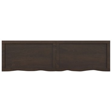 vidaXL Ράφι Τοίχου Σκούρο Καφέ 140x40x(2-6)cm Επεξ. Μασίφ Ξύλο Δρυός 1 τεμ.