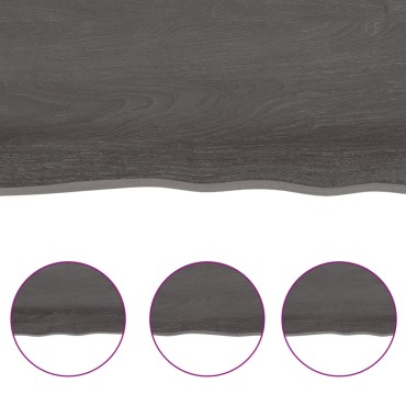 vidaXL Ράφι Τοίχου Σκούρο Καφέ 140x40x(2-6)cm Επεξ. Μασίφ Ξύλο Δρυός 1 τεμ.