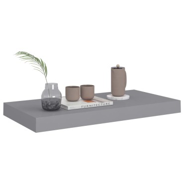 vidaXL Ράφια Τοίχου 4 τεμ. Γκρι 50x23x3,8cm MDF