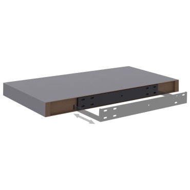 vidaXL Ράφια Τοίχου 4 τεμ. Γκρι 50x23x3,8cm MDF
