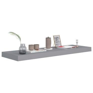 vidaXL Ράφι Τοίχου Γκρι 80x23,5x3,8cm MDF 1 τεμ.