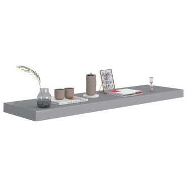 vidaXL Ράφι Τοίχου Γκρι 90x23,5x3,8cm MDF 1 τεμ.