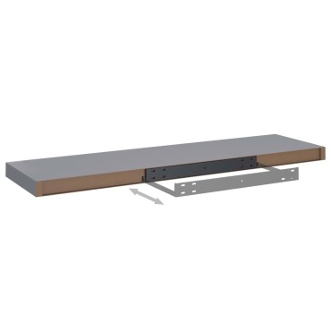 vidaXL Ράφι Τοίχου Γκρι 90x23,5x3,8cm MDF 1 τεμ.