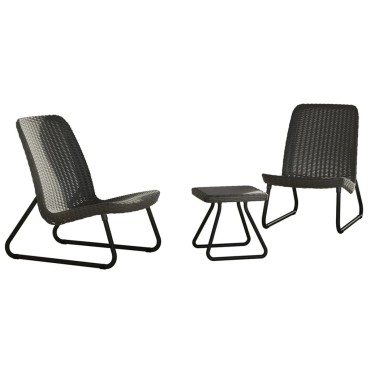 Keter Σετ Έπιπλα Βεράντας 3 τεμ. Γραφίτης Rio 54x76x77,5cm