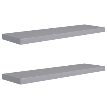 vidaXL Ράφια Τοίχου 2 τεμ. Γκρι 90x23,5x3,8cm MDF