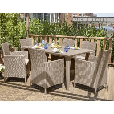 Keter Πολυθρόνα Τραπεζαρίας Κήπου Iowa Χρώμα Cappuccino 60x62x89cm 1 τεμ.