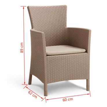Keter Πολυθρόνα Τραπεζαρίας Κήπου Iowa Χρώμα Cappuccino 60x62x89cm 1 τεμ.