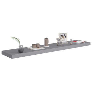 vidaXL Ράφι Τοίχου Γκρι 120x23,5x3,8cm MDF 1 τεμ.
