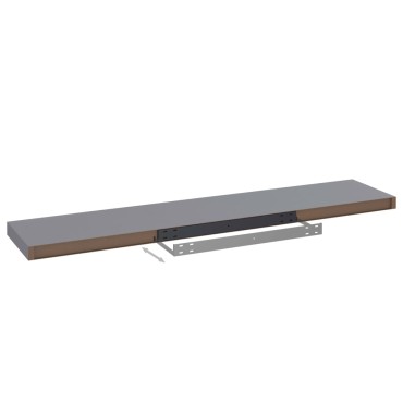 vidaXL Ράφι Τοίχου Γκρι 120x23,5x3,8cm MDF 1 τεμ.