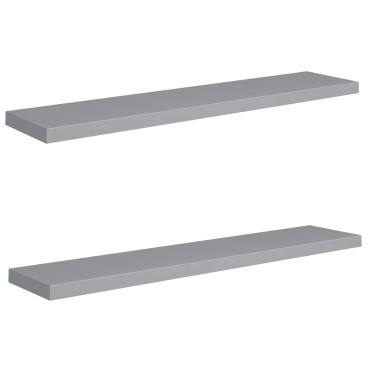 vidaXL Ράφια Τοίχου 2 τεμ. Γκρι 120x23,5x3,8cm MDF