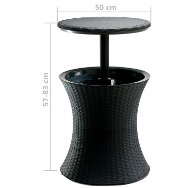 Keter Μπαρ / Ψυγείο Rattan Ανθρακί 203835
