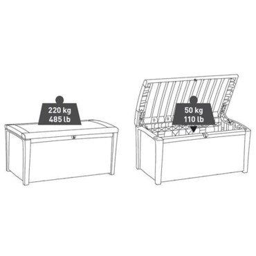 Keter Μπαούλο Αποθήκευσης Κήπου Borneo 416 Λίτρα 129,5x70x62,5cm 1 τεμ.