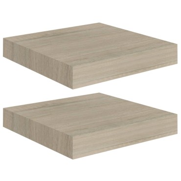 vidaXL Ράφια Τοίχου 2 τεμ. Χρώμα Δρυός 23x23,5x3,8cm MDF