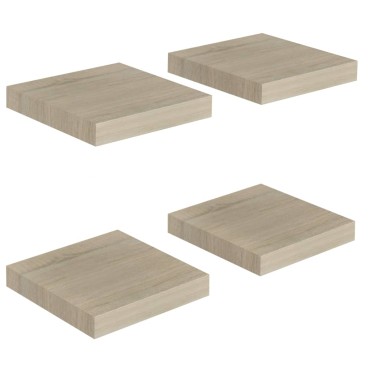 vidaXL Ράφια Τοίχου 4 τεμ. Χρώμα Δρυός 23x23,5x3,8cm MDF