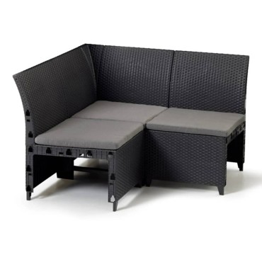 Keter Έπιπλο Κήπου Γωνιακό Rosalie Χρώμα Γραφίτης 115x115x74cm